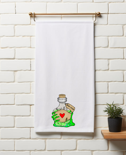 Mean Potion Hand Towel Clear Screen Print