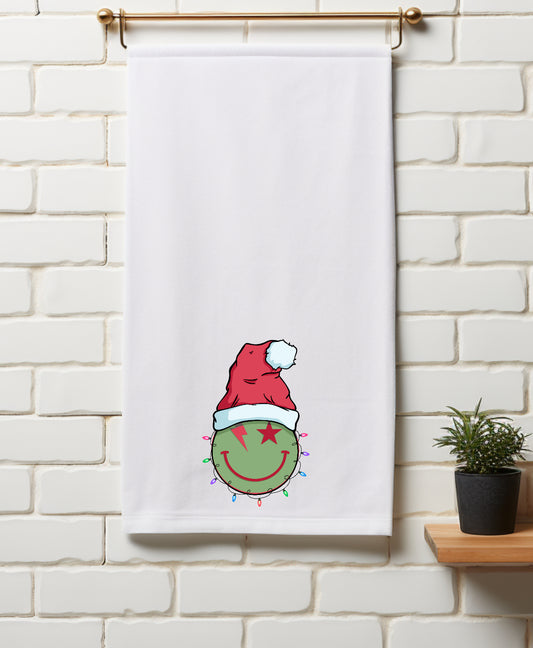 Green Christmas Face Towel Clear Screen Print