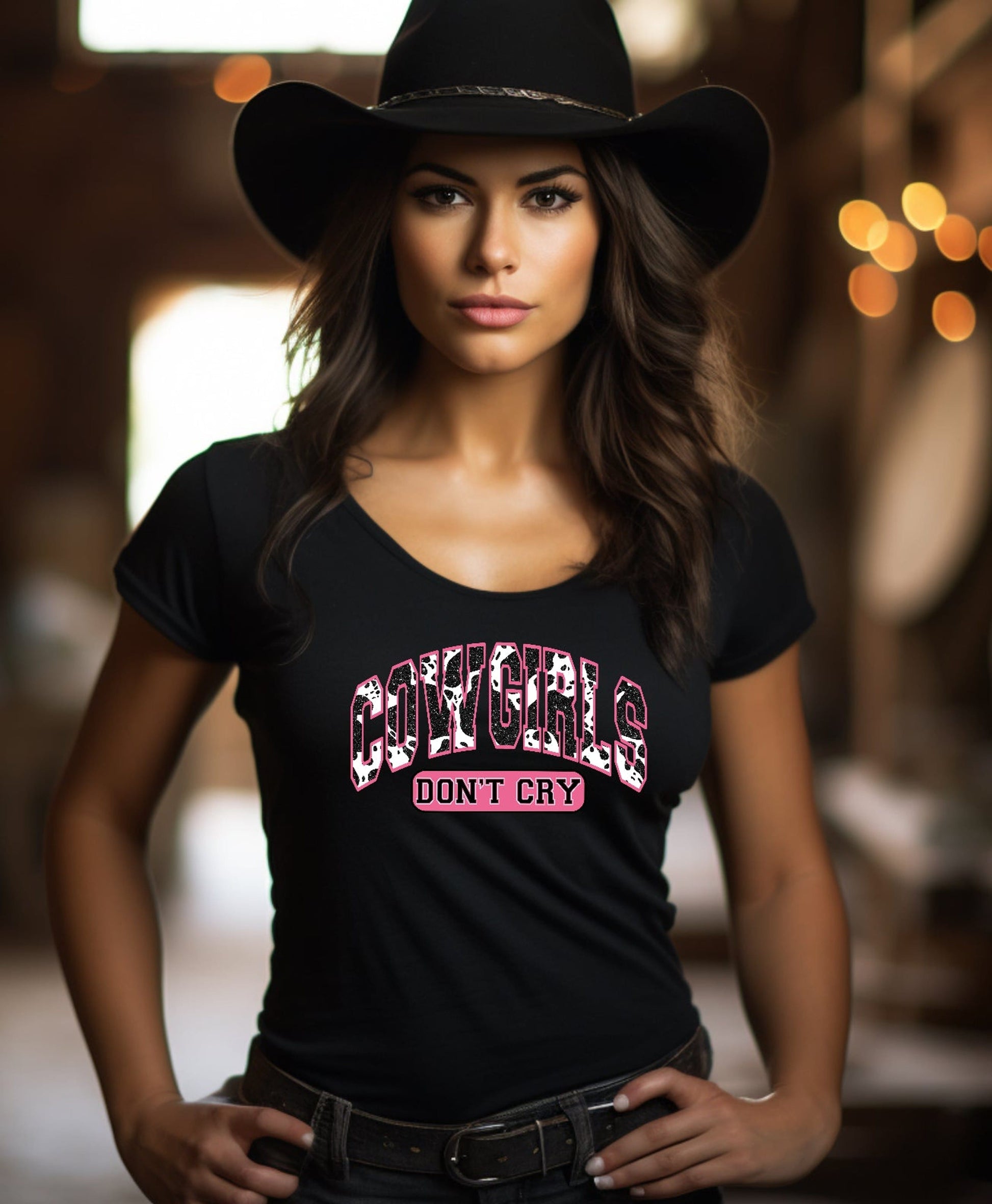 Cowgirls Don’t Cry  Adult Clear Screen Print Hot  