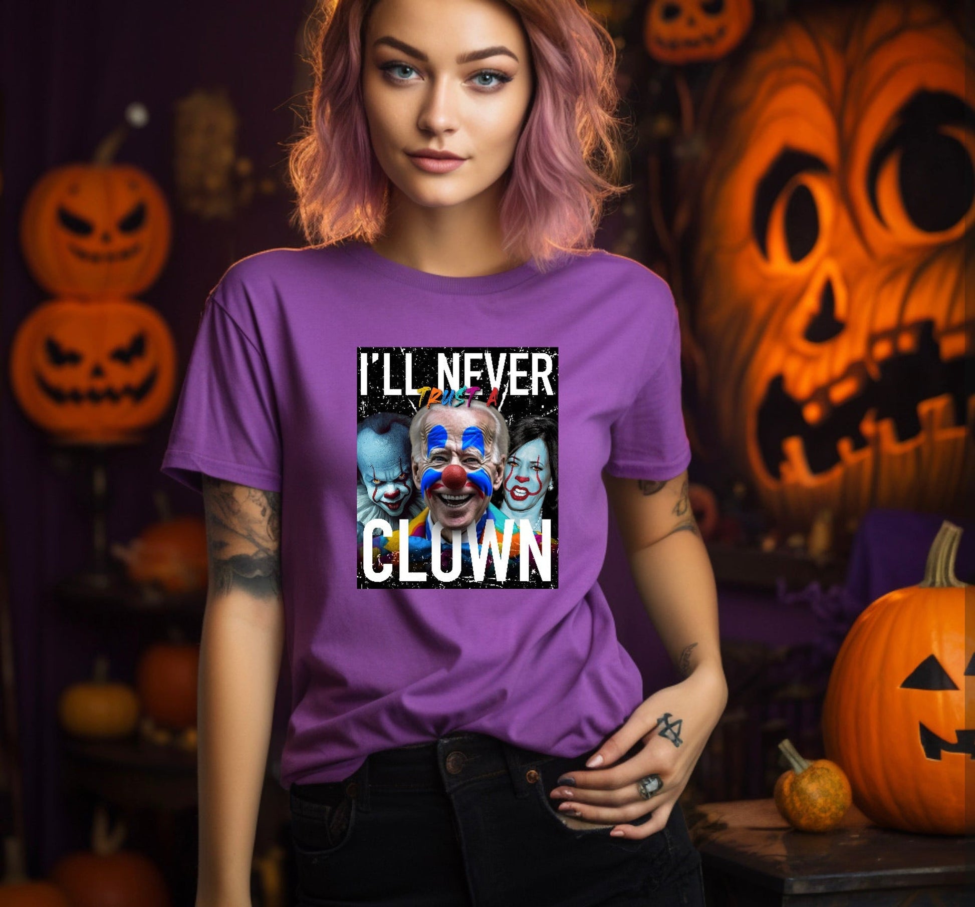 Never Trust A Clown   Clear Screen Print Hot  
