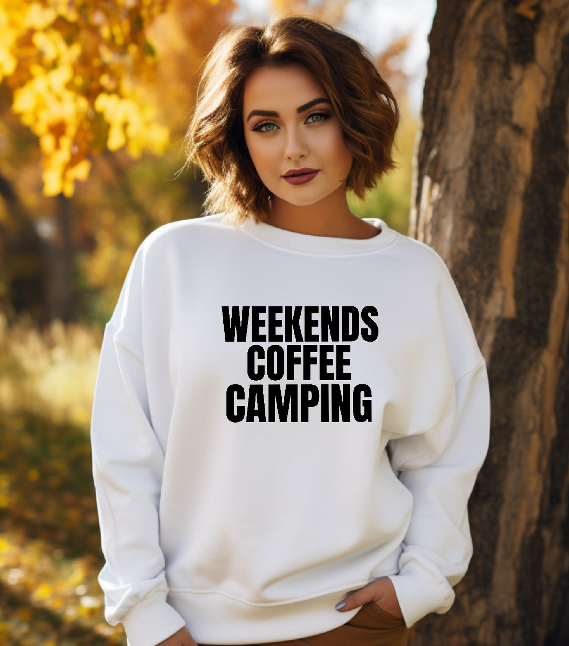 Weekends Coffee Camping Adult Screen Print RTS  