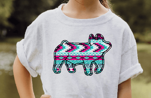 Aztec Pig Youth   Clear Screen Print Hot  