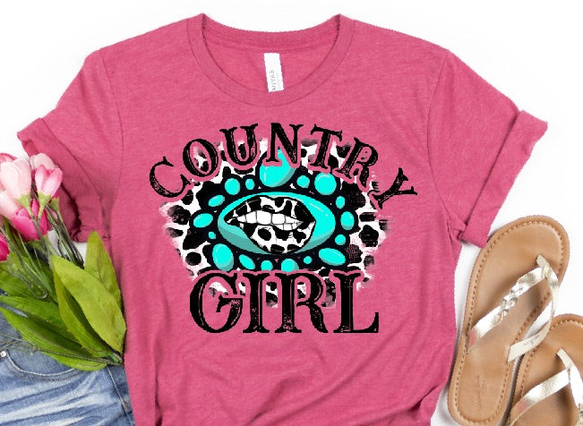 Country Girl Clear Screen Print Hot  