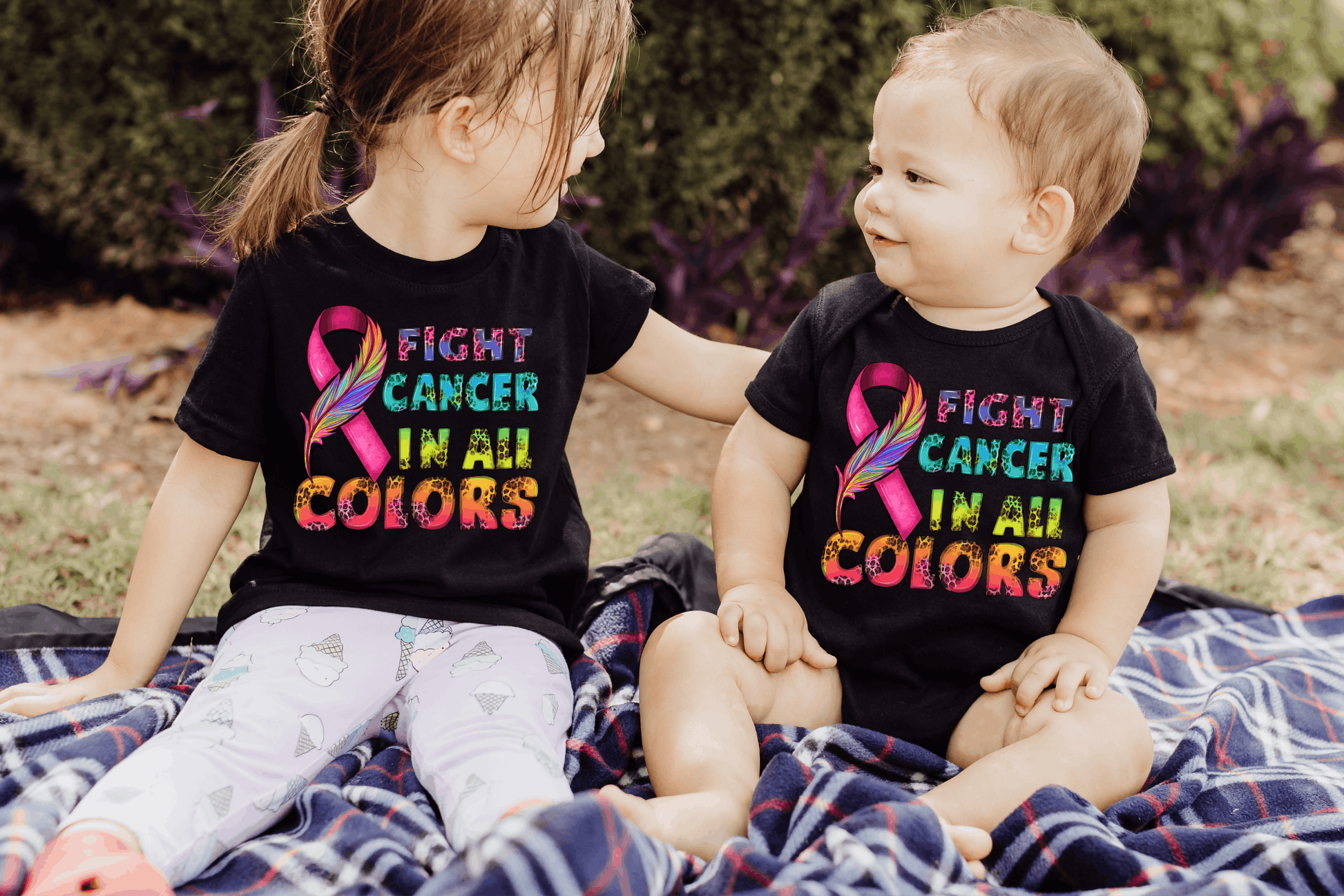 Fight Cancer in All  Colors Youth Clear Screen Print Hot  