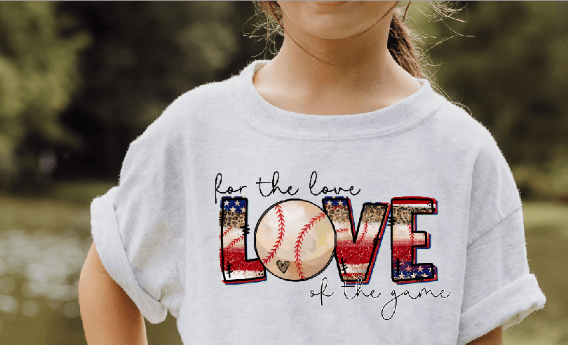 For the Love of The Game Baseball Youth  Screen Print Hot  