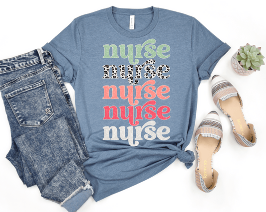 Nurse Stacked   Clear Screen Print Hot  