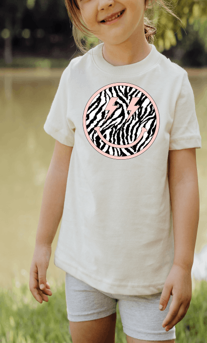 Zebra Smiley Youth  Clear Screen Print Hot  