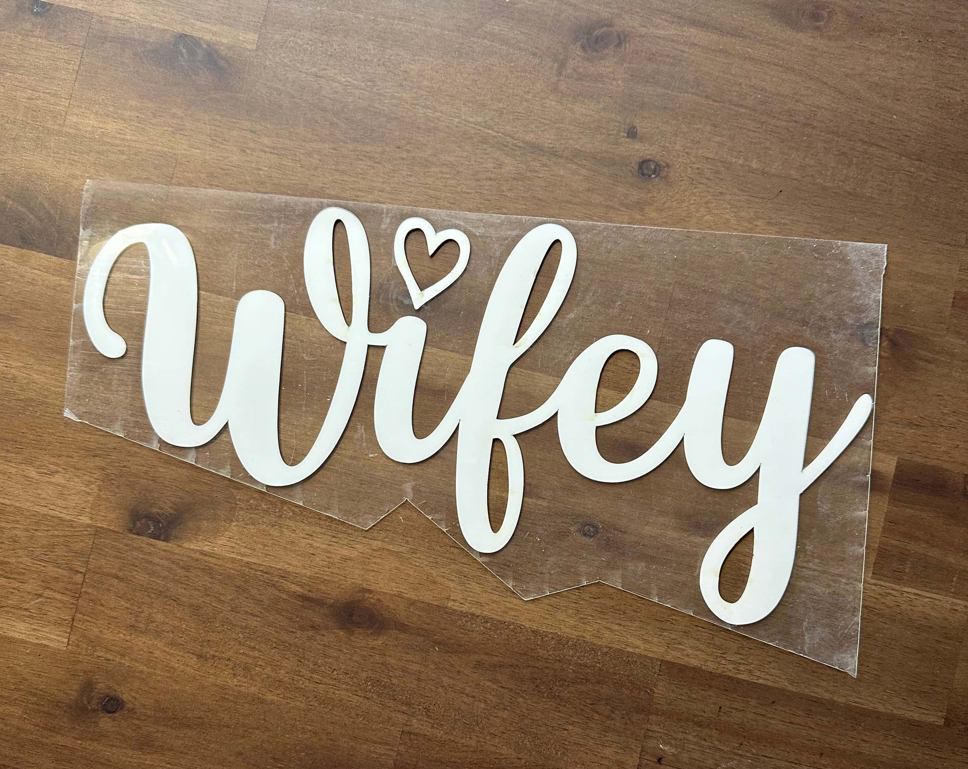 Wifey White 3D Silicone Transfer Puffy  