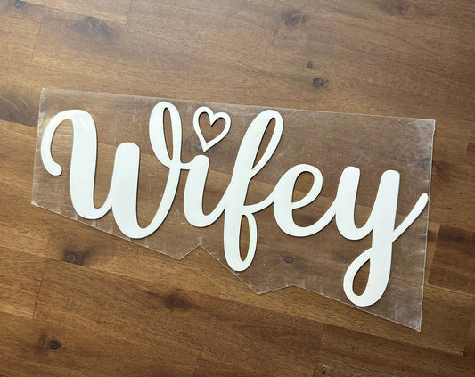 Wifey White 3D Silicone Transfer Puffy  